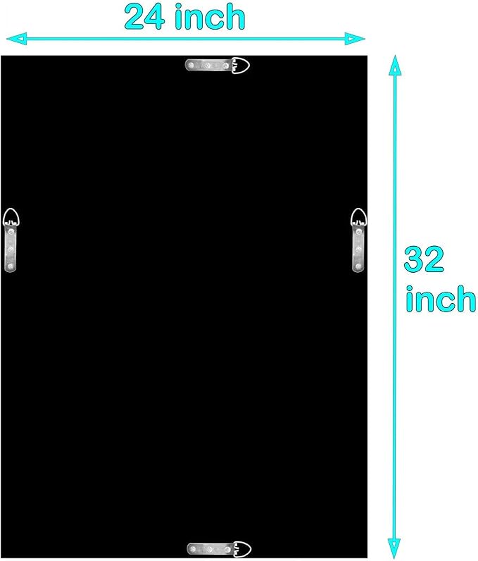 QMDECOR Crystal Crush Diamond Rectangle Silver Mirror for Wall Decoration 24x32inch Wall Hang Frameless Mirror Acrylic Diamond Decor.