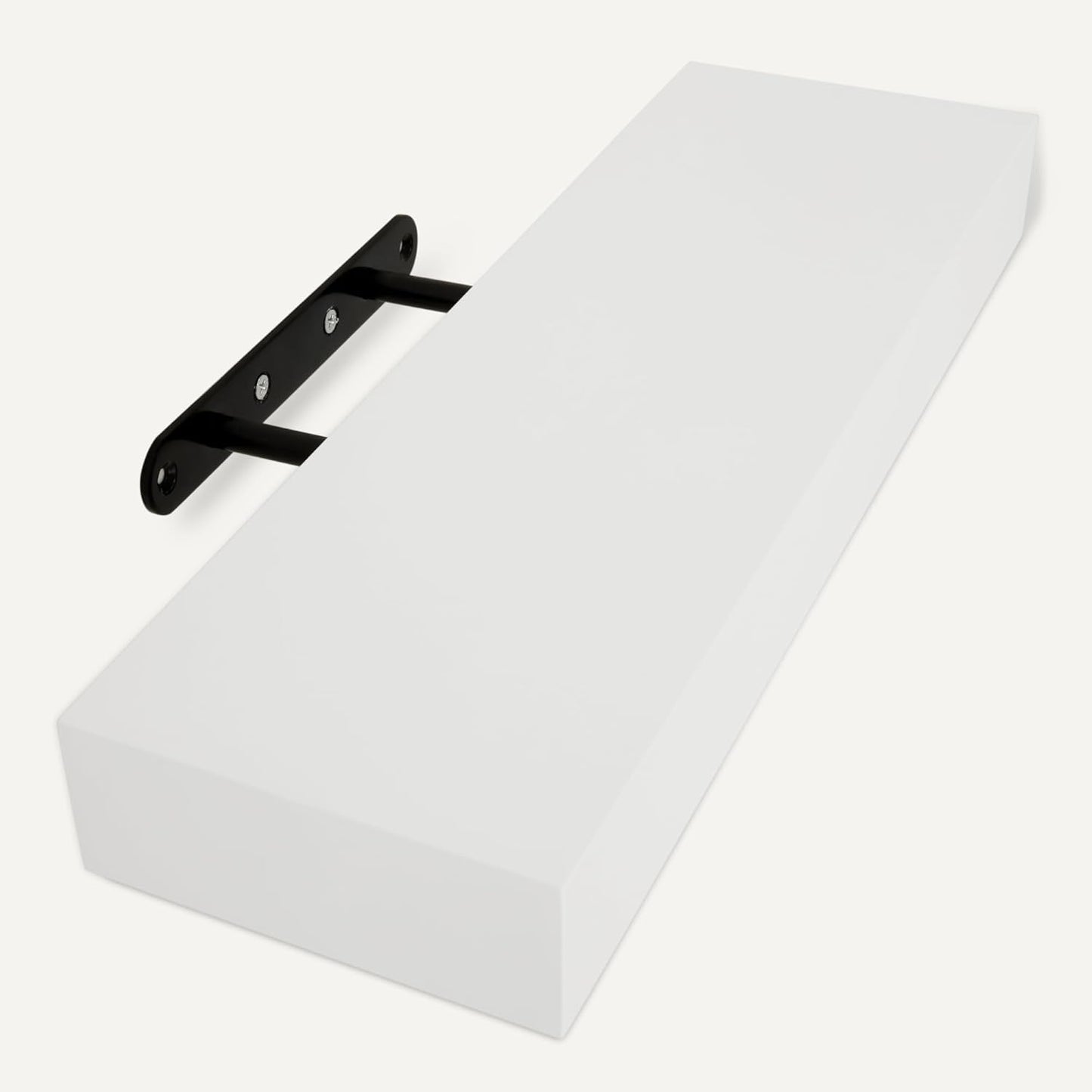 Amazon Basics Wood Floating Wall Shelves, Pack of 3, White, 15.8" x 5" x 1.8"