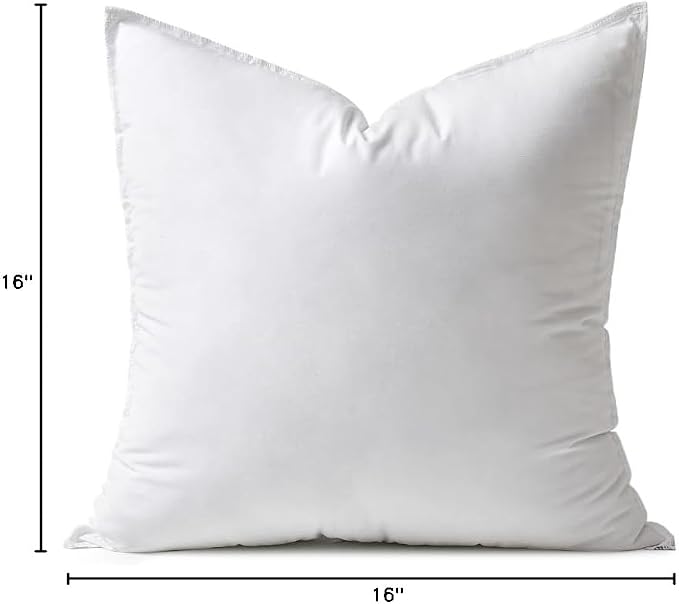 MIULEE 16x16 Synthetic Down Alternative Pillow Insert Decorative Throw Pillow 16 x 16 Inch Body Bed Sleeping Ultra Soft Fluffy Form for Sofa Couch Bed