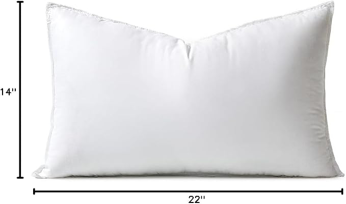 MIULEE 14x22 Synthetic Down Alternative Pillow Insert Decorative Throw Pillow 14 x 22 Inch Body Bed Sleeping Ultra Soft Fluffy Form for Sofa Couch Bed