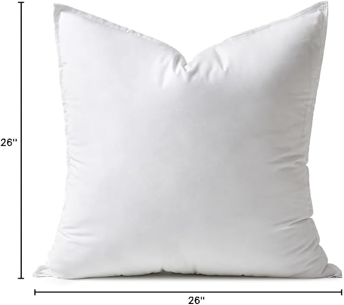 MIULEE 26x26 Synthetic Down Alternative Pillow Insert Euro Decorative Throw Pillow 26 x 26 Inch Body Bed Sleeping Ultra Soft Fluffy Form for Sofa Couch Bed