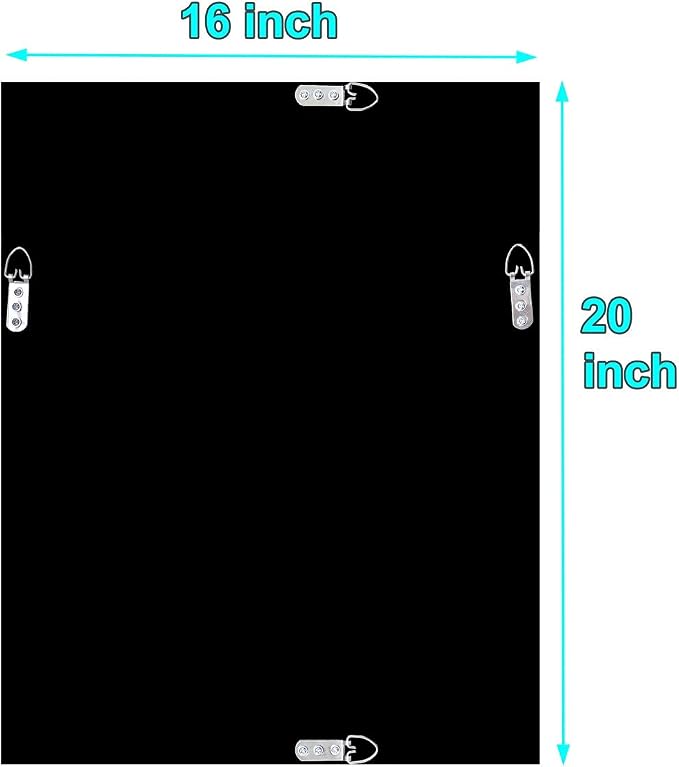 QMDECOR Crushed Diamond Mirror 16x20 Inch Silver Wall Decor