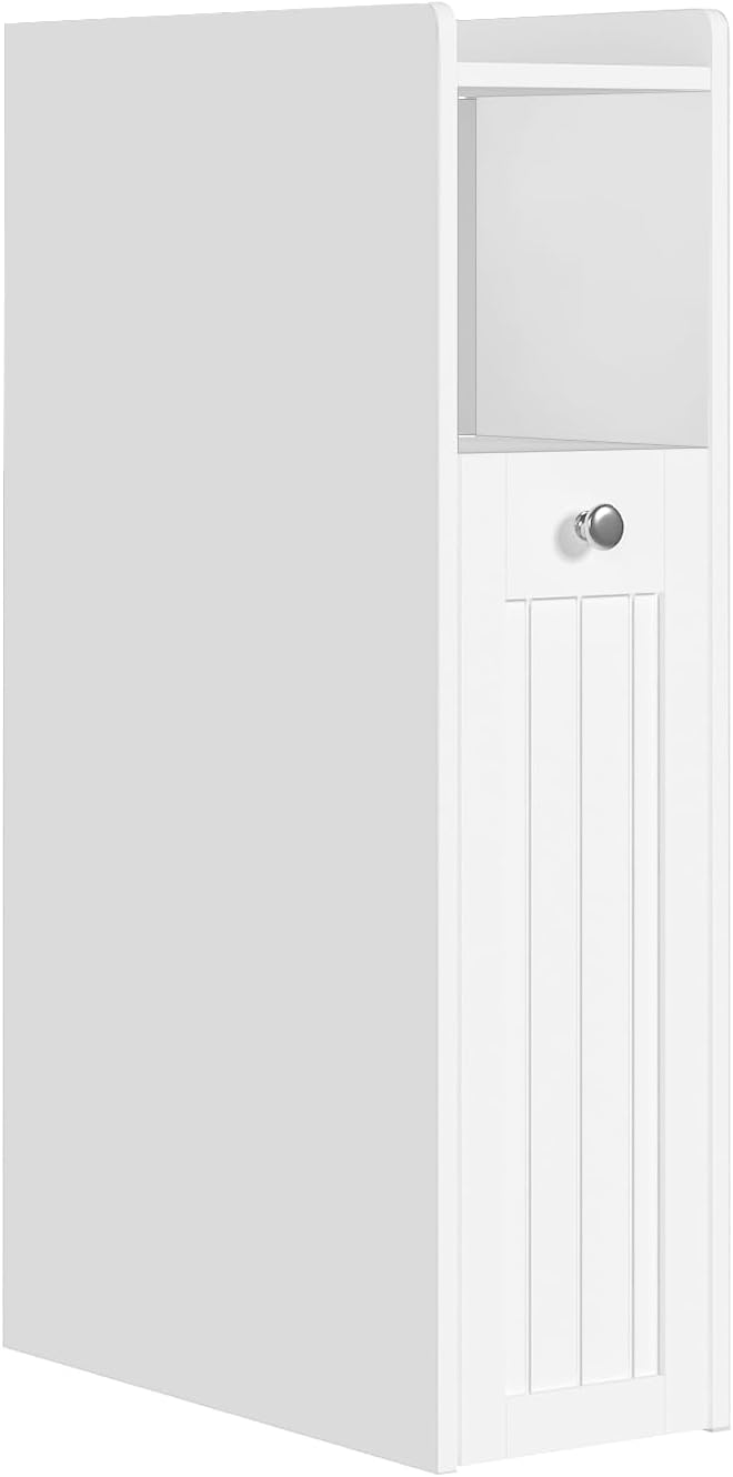ChooChoo Slim Bathroom Storage Cabinet, Small Narrow Storage Organizer with Slide Out Drawers, Freestanding Toilet Paper Holder, Bathroom Cabinet for Small Places, White
