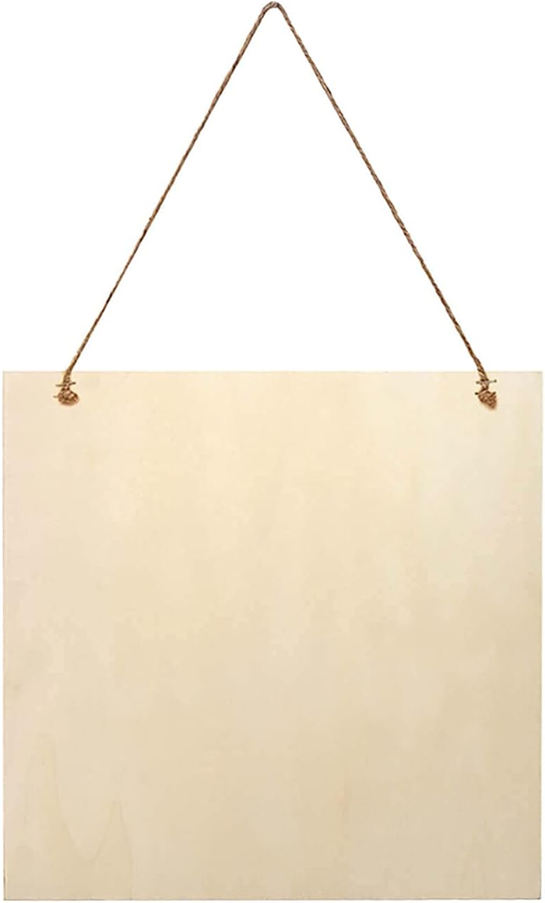 Personalized Hanging Wood Signs, Customized Door Board with Multiple Wood Background and Fonts to Choose, Design Your Rustic Decoration Sign for Home Kitchen Farmhouse 11.8x11.8 inch