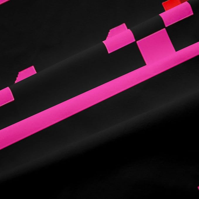 Castle Fairy Gamepad Window Curtain,Pixel Miners Games Blackout Window Treatment,Kids Teens Adult Pink Plaid Patchwork Bedroom Curtains Modern Fashion Living Room Decor Top 2 Panels,42Wx90L