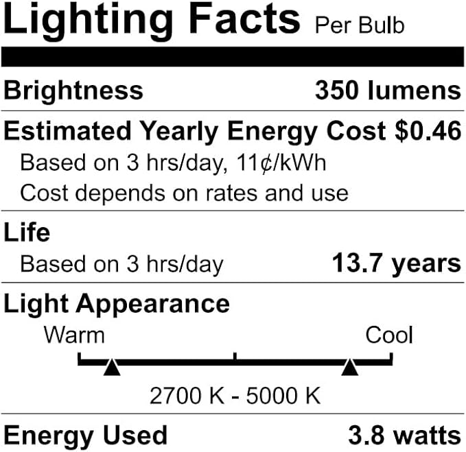 WiZ Connectd Clear 40W BA11 Tunable White Filament LED Smart Bulb - Pack of 6 - E12 - Indoor - Connects to Wi-Fi - Control with Voice or App - Matter Compatible
