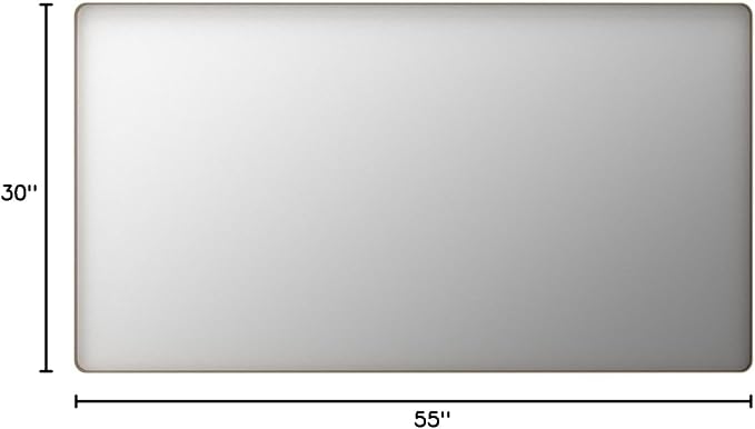 LOAAO 55”X30” Gold Bathroom Mirror, Rounded Rectangle Gold Frame Mirror, Brushed Gold Bathroom Vanity Mirror Wall-Mounted, Anti-Rust, Tempered Glass, Hangs Horizontally or Vertically