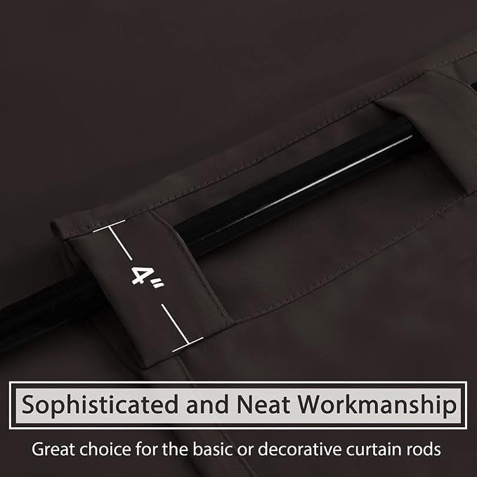 H.VERSAILTEX Blackout Curtains Thermal Insulated Window Treatment Panels Room Darkening Blackout Drapes for Living Room Back Tab/Rod Pocket Bedroom Draperies, 52 x 54 Inch, Chocolate Brown, 2 Panels