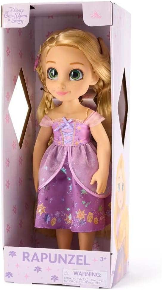 Disney Store Official Rapunzel Once Upon a Story Doll - 16 Inch Disney Princess Toys Featuring Reflective Eyes with 3D Pupil and Iris, Detailed Costume, Hair Comb & Shoes - Comes in Display Box