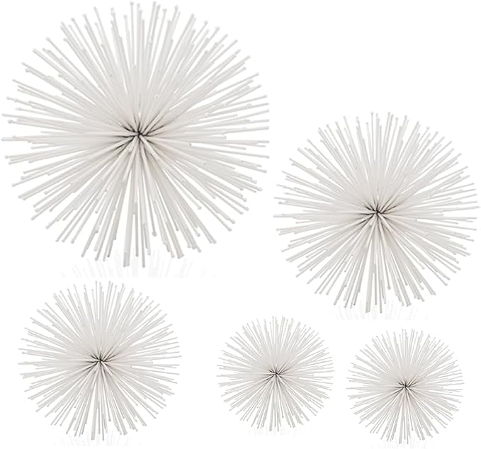 Modern Day Accents 5467 Erizo Urchin Small White Sphere, 6" D