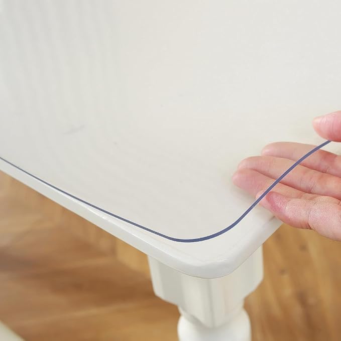 Royhom Clear Table Protector 44 x 90 Inch - 1.5mm Thick Plastic Table Cover, Clear Table Cover Protector Rectangle, Waterproof PVC Desk Mat for Coffee Table, Writing Desk, Dining Room, Dresser