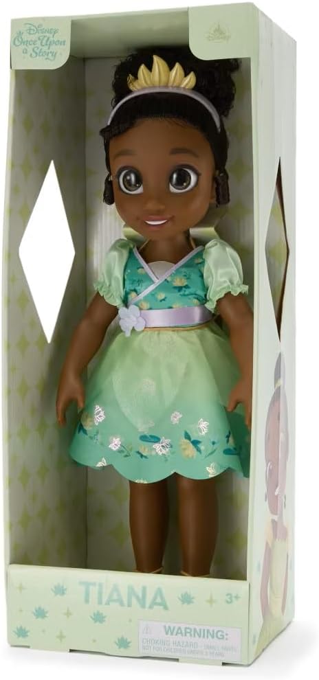 Disney Store Official Tiana Once Upon a Story Doll - Disney Princess Toys Featuring Reflective Eyes with 3D Pupil and Iris, Detailed Costume, Hair Comb & Shoes - Comes in Display Box - 16 Inches