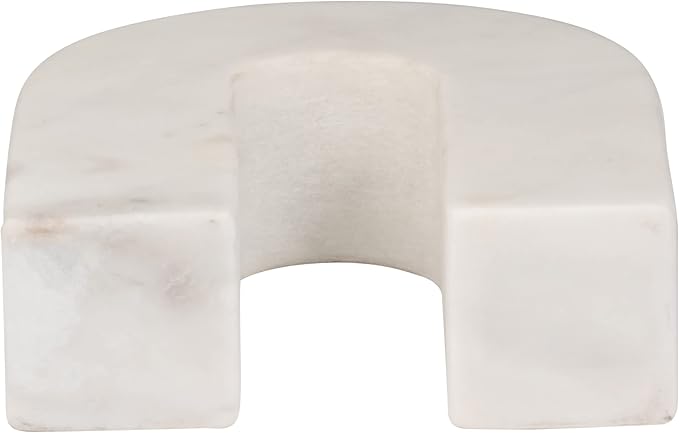 Sagebrook Home Marble Horseshoe Tabletop Decor White, Contemporary, 5" L x 2" W x 6" H