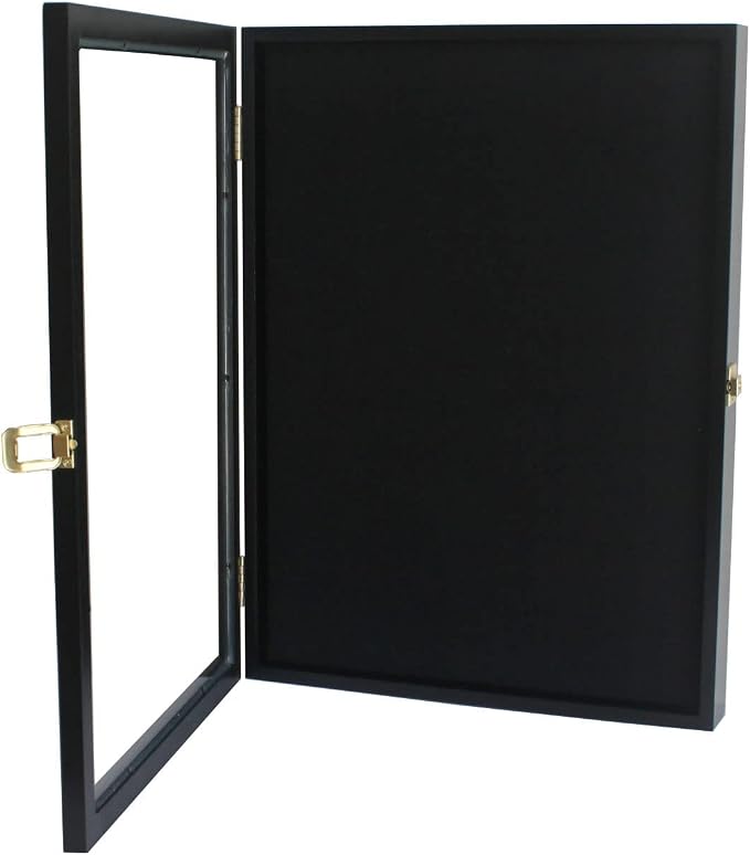 Large 19 X 14 Pin Display Case Medal Shadow Box with 98% UV Protection for Military Medals, Beach Tags, Jewelry Pins, Pin Gift, Insignia Ribbons Memorabilia Black Finish