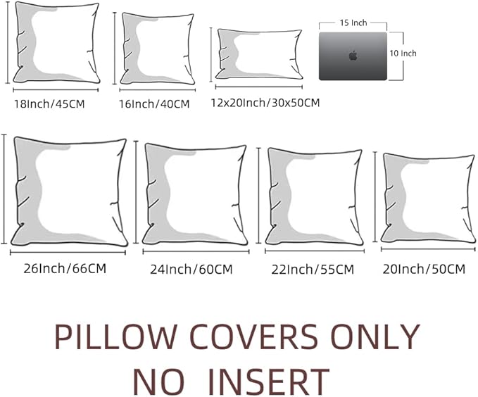 Fancy Homi 4 Packs Decorative Throw Pillow Covers for Living Room Couch Bed, Modern Farmhouse Boho Home Décor Accent Cushion Case, 24" x 24", Olive Green