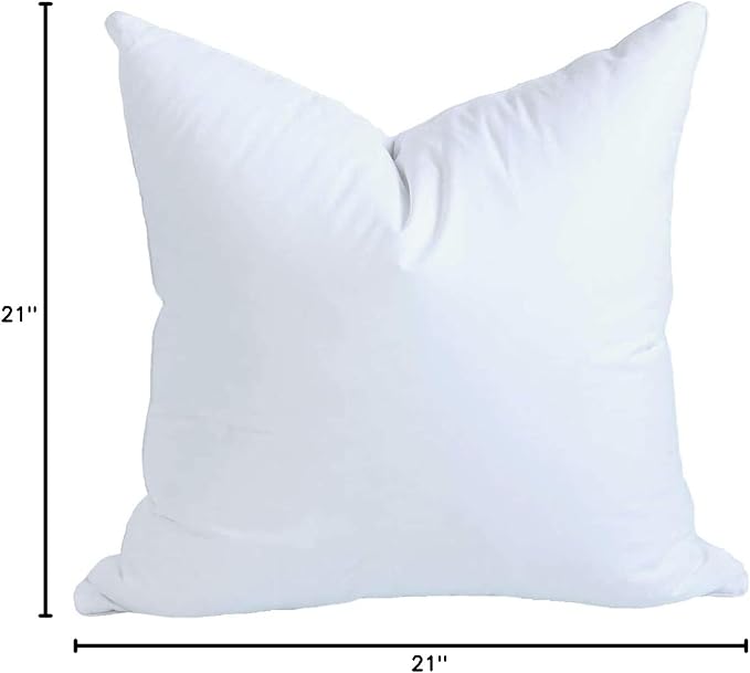 MoonRest® 21x21 Inch Synthetic Down Alternative Square Pillow Insert Form Stuffer for Sofa Shams, Decorative Throw Pillow, Cushion and Bed Pillow Stuffing - Hypoallergenic 21“X 21”
