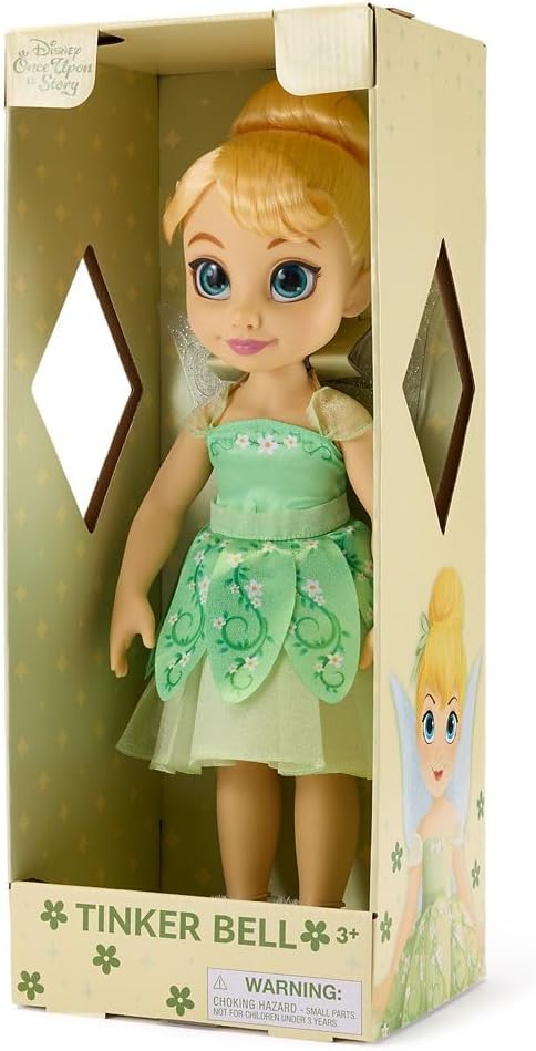 Disney Store Official Tinker Bell Once Upon a Story Doll - Disney Princess Toys Featuring Reflective Eyes with 3D Pupil and Iris, Detailed Costume, Hair Comb & Shoes - Comes in Display Box - 16 Inches