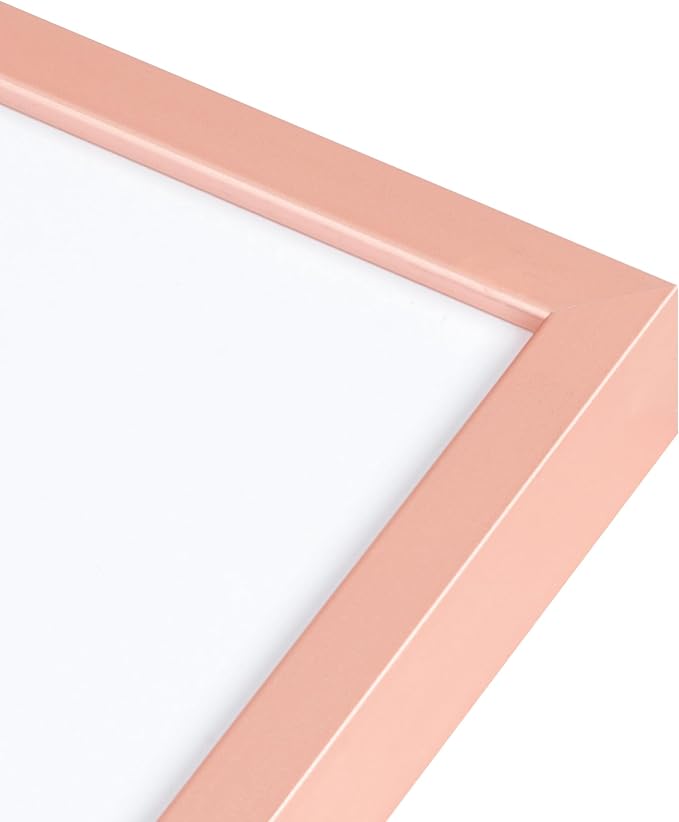 FLYJOE 5x7 Picture Frame | 5x7 Metal Frame With Mat For 4x6 | 5 x 7 Aluminum Photo Frame | Plexiglass And Hanging Hardware Included | 5 By 7 Picture Frame | Rose Gold
