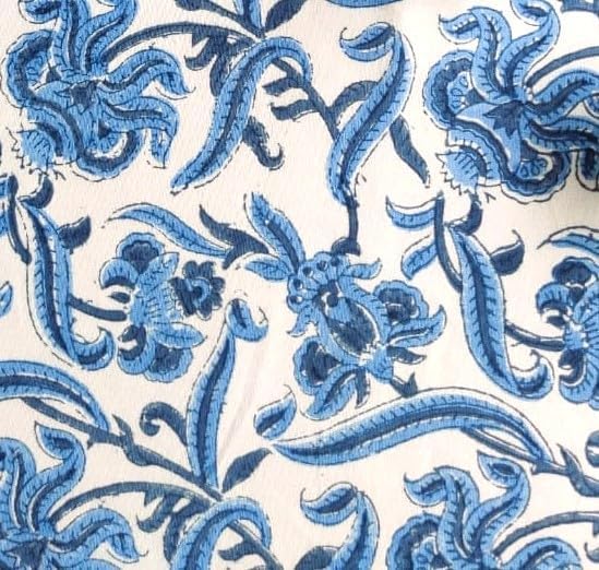 ATOSII Block Print Curtains (Midnight Bloom, 60" W x 108" L (Pack of 1))