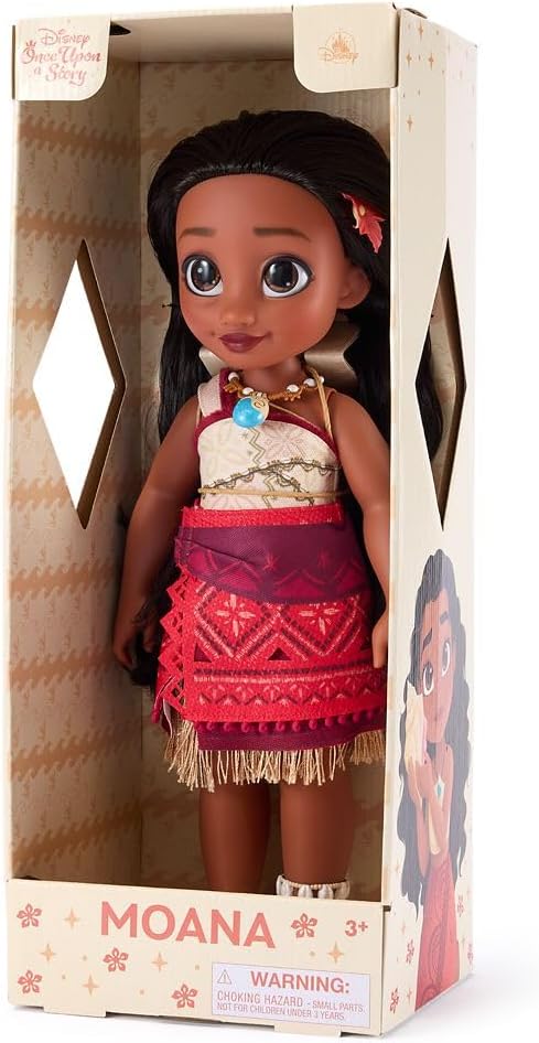 Disney Store Official Moana Once Upon a Story Doll - Disney Princess Toys Featuring Reflective Eyes with 3D Pupil and Iris, Detailed Costume, Hair Comb - Comes in Display Box - 16 Inches