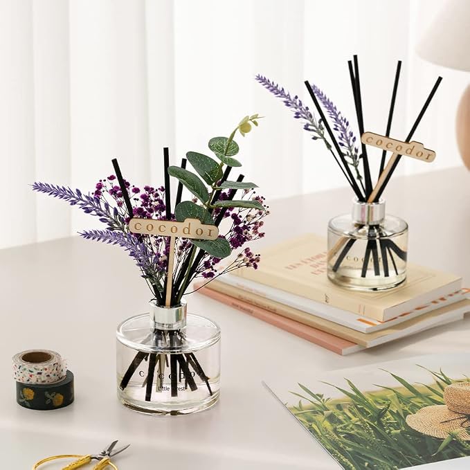 COCODOR Lavender Reed Diffuser/White Jasmine/6.7oz/1Pack / Home Fragrance Scent Essential Oil Stick Diffuser for Bedroom Bathroom Home Decor for Women