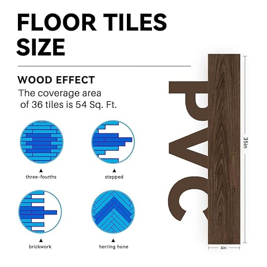 Wood Grain Textured Peel and Stick Vinyl Flooring Planks 54 Sq.ft for Personalize Your Space with Rustic Warmth Style | Temporary Transformation for Flexible Living for Bathroom, Kitchen, Rental