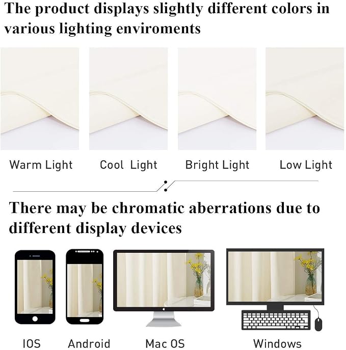 StangH Ivory White Velvet Curtains - Short Curtains 63 inches Length for Kitchen, Sound Reducing Privacy Protect Drapes for Office/Study Room, W52 x L63, Ivory, 2 Panels