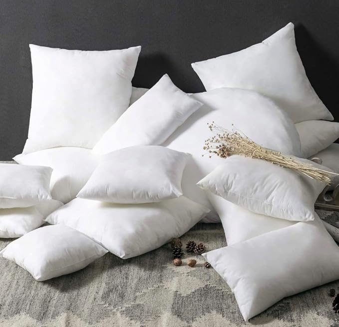 QUBA LINEN 12 x 20 Throw Pillow Insert - Pack of 4 White, Down Alternative Pillow Inserts for Decorative Pillow Covers, Throw Pillows for Bed, Couch Pillows for Living Room (12" x 20" (Pack of 4))