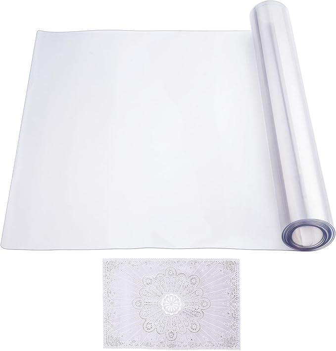 VEVOR Plastic Table Cover, 42 x 96 Inch 1.5 mm Thick Clear Rectangle PVC Desk Mat Protector, Waterproof & Easy Cleaning Desk Pad Tablecloth, for Office Dresser, Dining Room, Night Stand