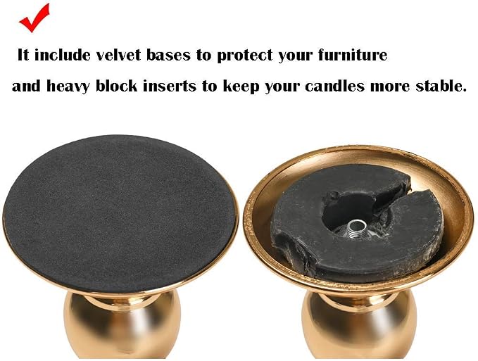 Nuptio Pillar Candle Holders, Wedding Centerpieces Metal Candle Holder Candles Stand Decoration Ideal for Weddings Special Events Parties Living Room (10 x S, Gold)
