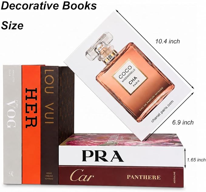 Luxe Style 6-Piece Faux Books for Home Decor, Decorative Faux Book Boxes for Coffee Table Styling, Aesthetic Living Room, Bookshelf, Bedroom & Office Decor