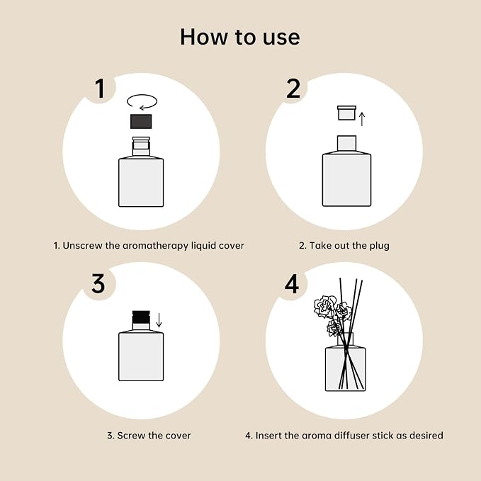 White Musk Cedar Reed Diffuser Freshen Up Your Living Space Transform Your Home with Natural Fragrance Room Scent Diffuser with 5 Diffuser Sticks 7.04 oz - Black