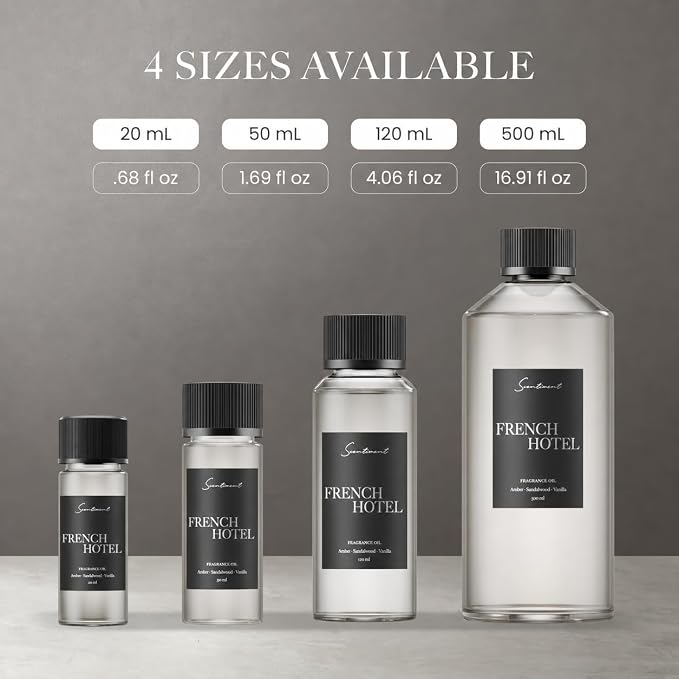 Scentiment French Hotel Diffuser Oil - Premium Hotel Scent with Notes of Clove, Patchouli & Sandalwood Home Scent, Aromatherapy Fragrance Oil Diffuser Refill - 16.91 fl oz (500 mL)