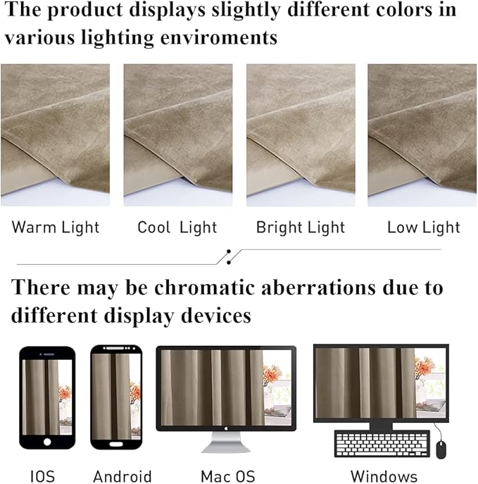 StangH 62 inches Wide Camel Beige Curtains for Sliding Door, 2 Panels | Privacy & UV Protection Window Drapes, 300GSM Soft Velvet, Thermal Insulated, Home Office, Dining Room, Living Room