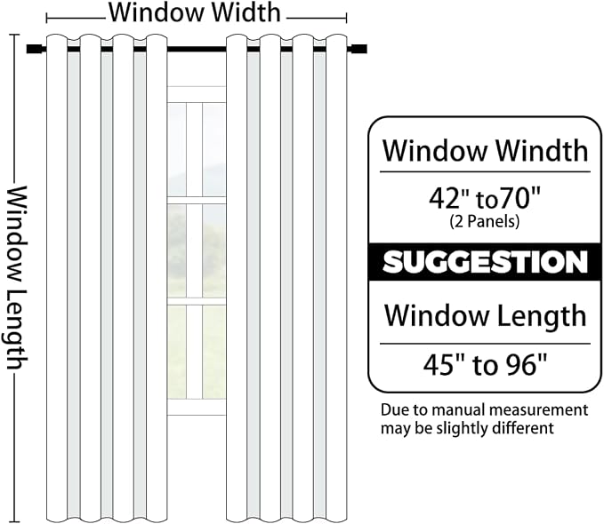 Yakamok Ombre Curtains Black and Greyish White for Living Room,42Wx84L | Room Darkening Curtains 84,Thermal Insulated Gradient Color Drape,Light Blocking Grommet Window Curtains for Bedroom,2 Panels