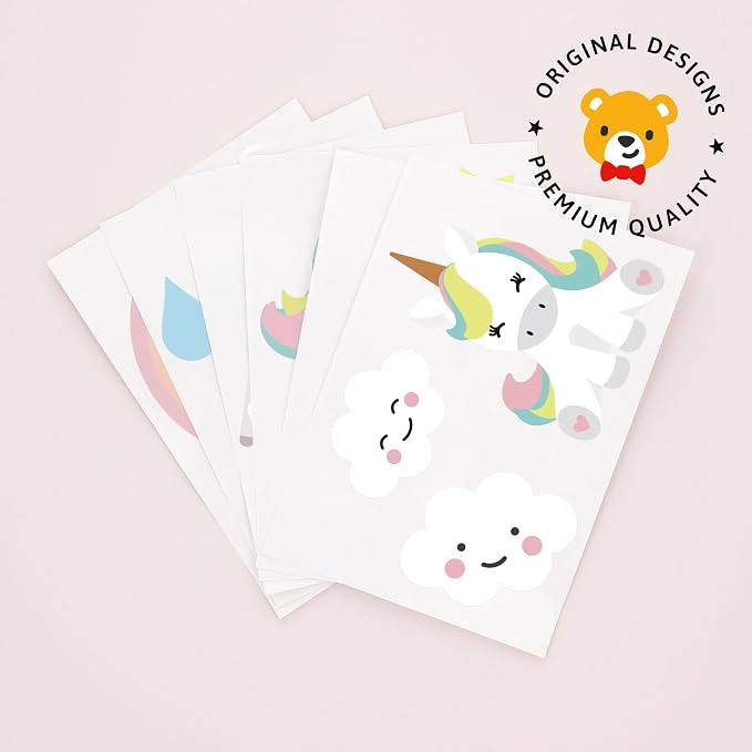 Removable Wall Decals for Kids Room – Peel and Stick Wall Stickers for Girls & Boys Bedroom, Playroom & Nursery – Easy to Apply Wall Decor - Unicorn Wall Decals