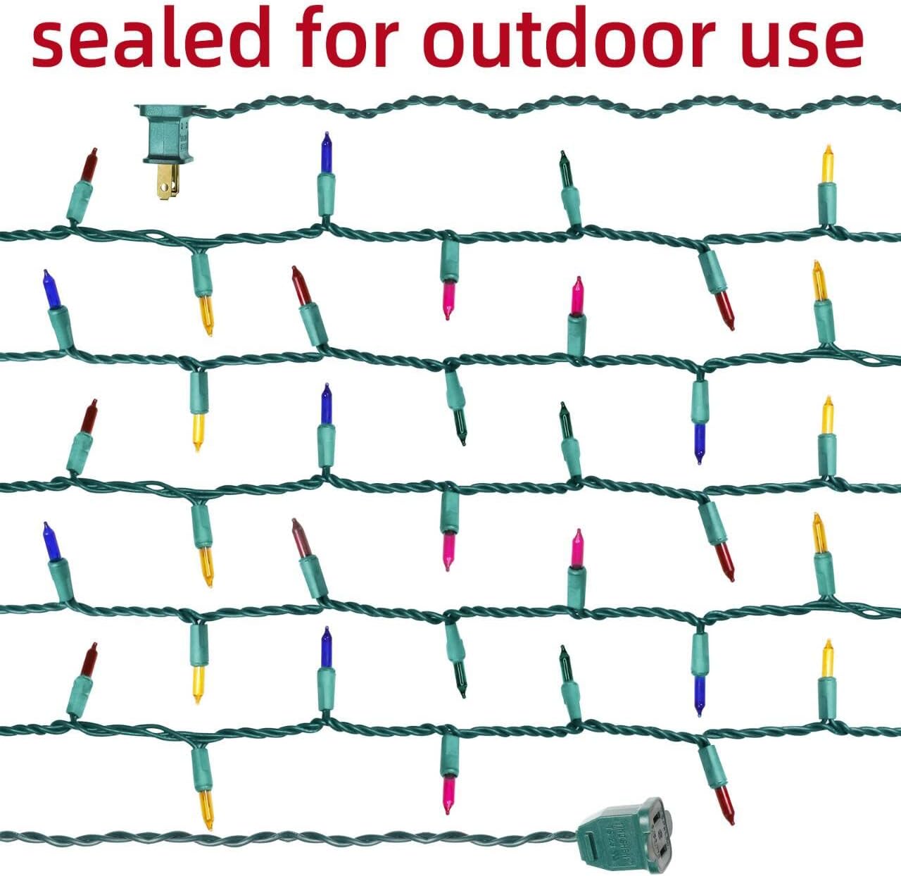 Green Wire,Multicolor,Incandescent Bulb 100 Mini String Lights for Indoor Christmas Tree Garland Birthday Wedding Party Festival Decoration