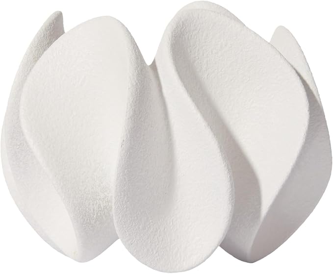 DN DECONATION Abstract Home Decor Living Room Coffee Table Decor | Modern White Textured Art Statue, Resin Sculpture for Bookshelf Desk Bedroom Office Wedding Gift for Women Men