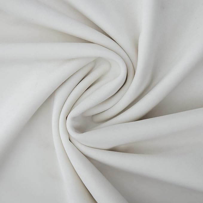 Cream White Euro Decorative Velvet Throw Pillow Covers 26x26 inch Set of 2 with Zipper Luxury Soft Solid Square Cushion Covers Case for Sofa Couch Bed Living Room