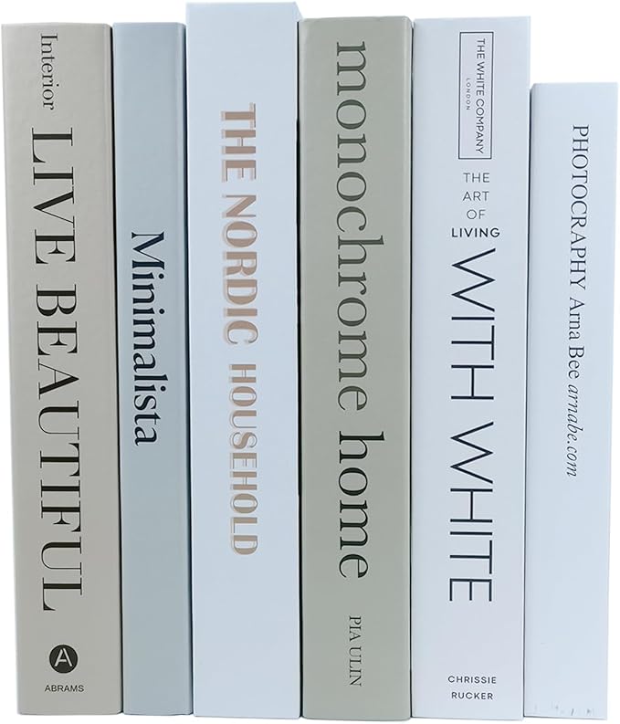 6 PCS Faux Books for Decoration,Designer Luxury Modern Fake Decorative Books for Home Bookshelf Decor Coffee Table Stacked Books, Shelves Living Room Decorative Objects Entry Decor