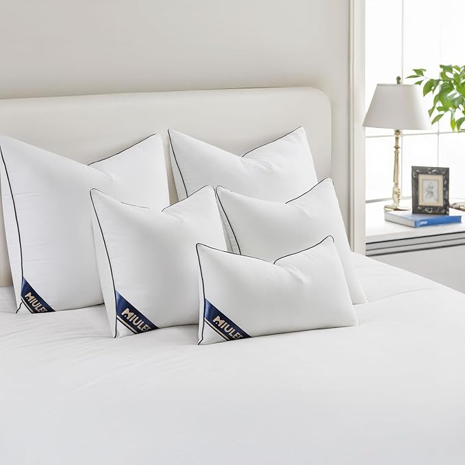 MIULEE 12x20 Pillow Inserts Set of 4 Throw Pillows Premium Down Alternative Pillow Inserts Rectangle Decorative Pillow Stuffer for Sofa, Couch (12x20 inch, Set of 4)