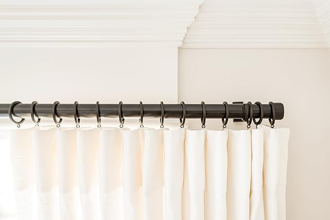 BlastHome® Non-Adjustable Luxury Extra Long Curtain Rod, 1 ¼” Rod Set, 18 foot Fixed Length (Four Rods Connect for a Seamless Look), Brushed Dark Brown