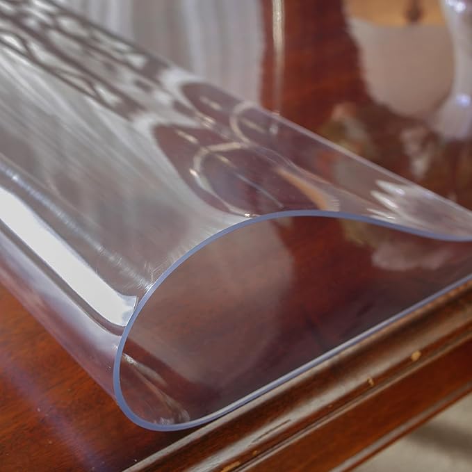 OstepDecor Clear Table Protector 2mm Thick, 22 x 44 Inch Clear Table Cover Protector, Plastic Table Cover, Desk Protector Mat, Waterproof Desk Cover Pad for Coffee Table, Writing Desk, Dining Room