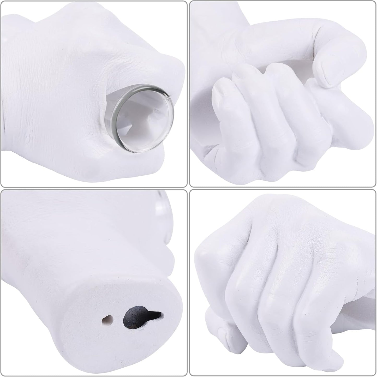 Creative Wall Hanging Sculpture, Funky White Hand Vases Home Decor, Artistic Hanging Hand Sculptures with Test Tube Vases, Unique Wall Art Statue