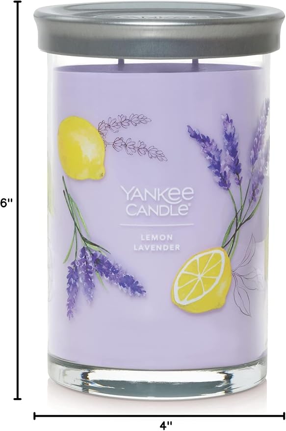 Yankee Candle, Lemon Lavender Scented Candle, 20oz Classic 2-Wick Tumbler with up to 80 Hour Burn Time (Pack of 4)
