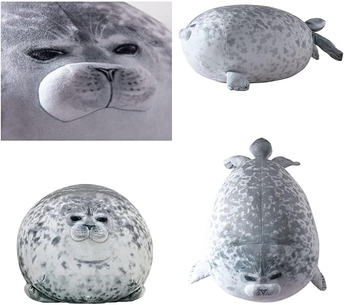 YESGIRL 16 inch Cute Seal Plush Pillow: Soft Stuffed Animal Toy,Chubby Blob Seal Plushie for Boys Girls, Room Decor Hugging Pillow for Bed and Sofa Chair, Kids Gifts for Birthday,Valentine,Christmas