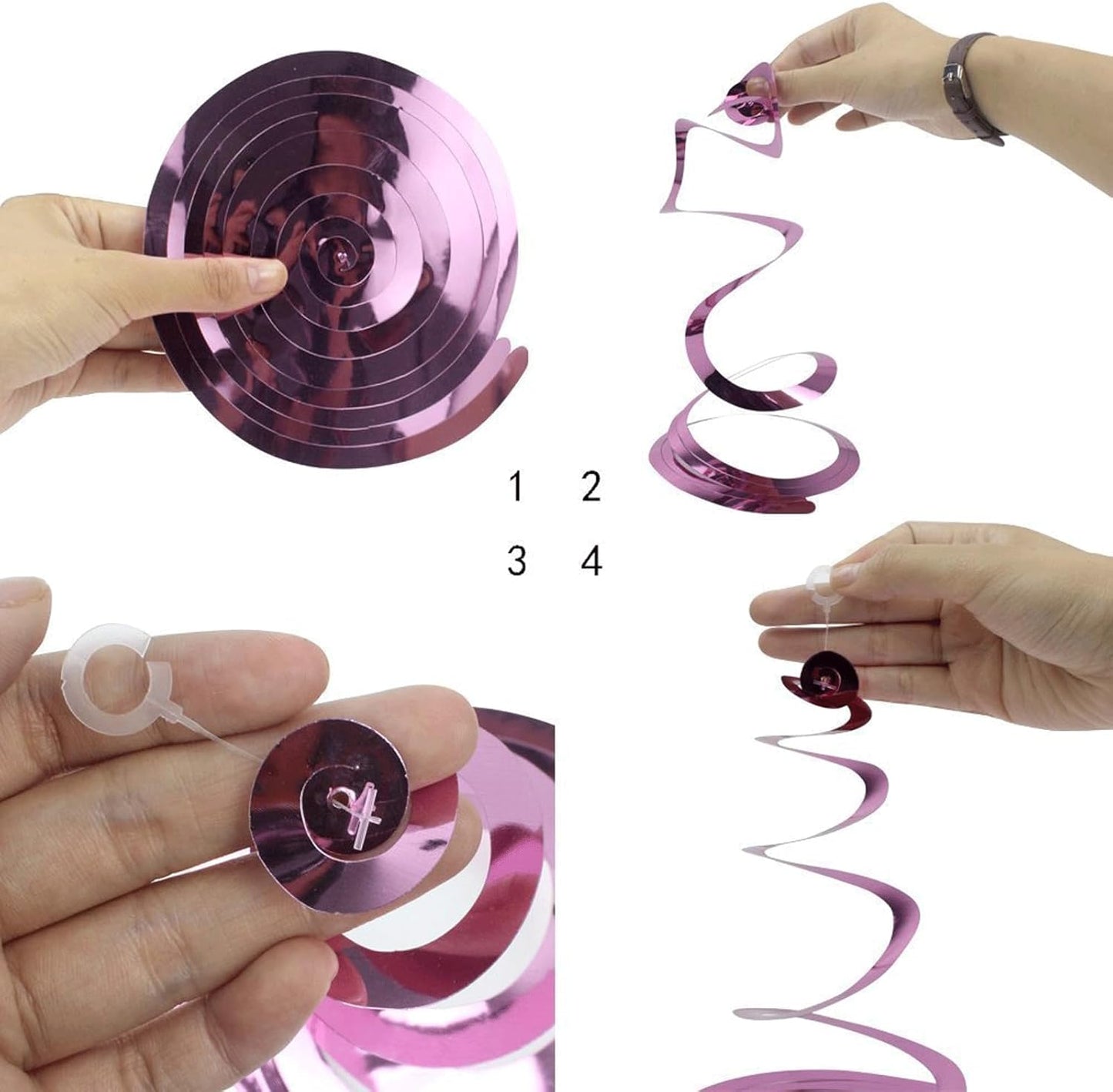 Party Star Swirl Decorations, Blue and Silver Foil Ceiling Hanging Star Swirl Decorations, Whirls Decorations for Birthday | Wedding | Anniversary | Graduation Party, Pack of 30