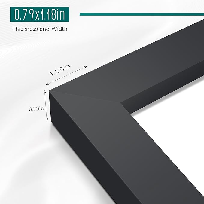 Picrit 22x30 Picture Frame 3 Pack, Black Poster Frame, Display Poster 18 x 24 with Mat or 22 x 30 without Mat for Horizontal or Vertical Wall Mounting