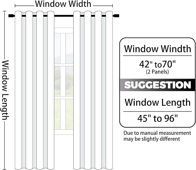 Yakamok 100% Blackout Curtains Ombre Black Curtains for Bedroom 72 Inch | 2 Layers,Room Darkening Grommet Gradient Drapes,Light Blocking Thermal Insulated Window Curtains for Living Room 52W x 72 L