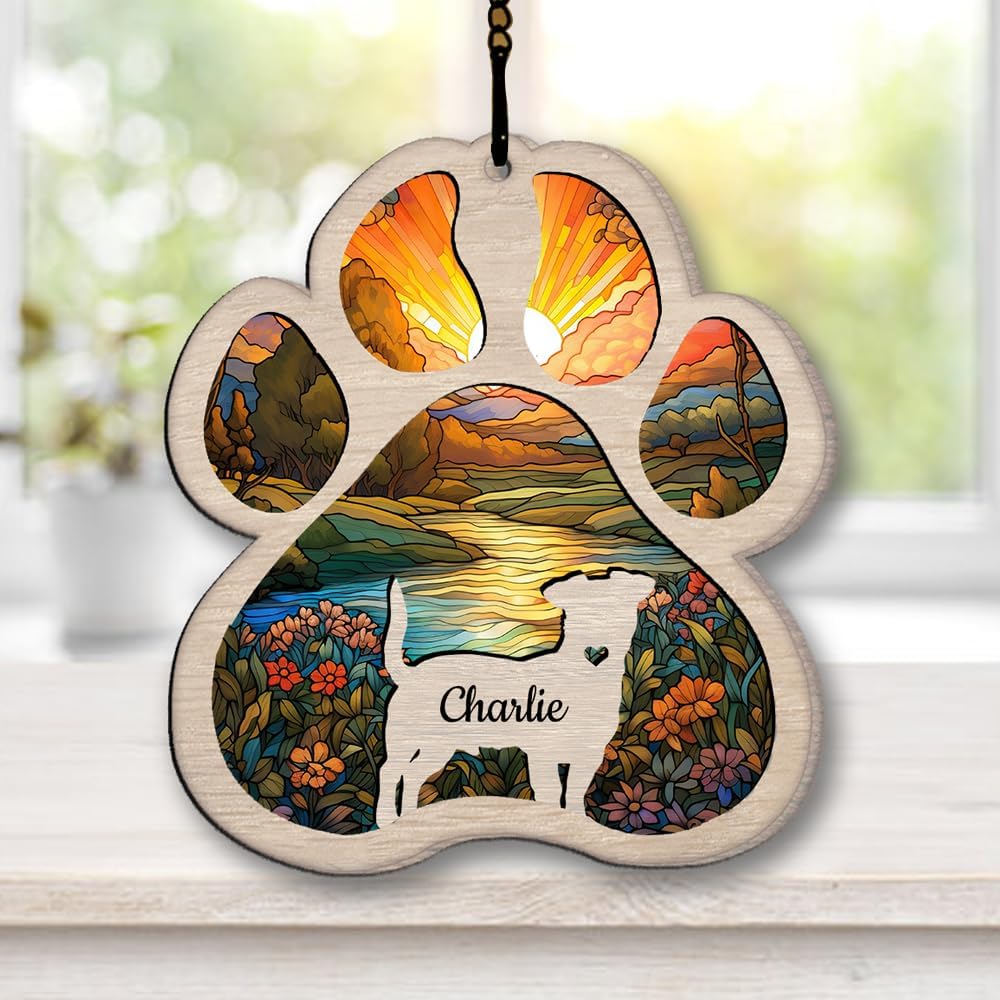 Personalized Australian Cattle Suncatcher Dog Memorial Gifts, Custom Australian Cattle Dog Ornament Christmas Tree, Remembrance Gift, Loss of Pet Sympathy Gift, Pet Memorial Ornament